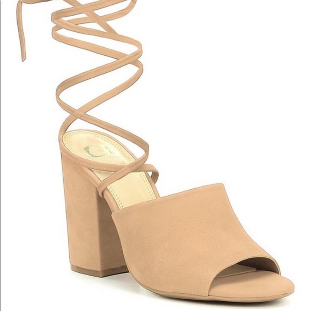 Gianni Bini | Ankle Wrap Block Heel | Nude